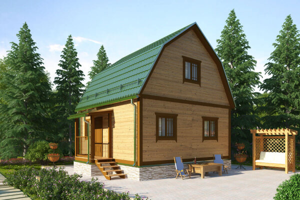 Каркасно-щитовой дом «Мечта» 6 × 6 м